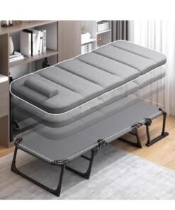 Alternative view of XiuWoo 6-Gear Folding Patio Lounge Chairs, Reclining Lounge Chair with Removable Mattress for Indoor and Outdoor, for Poolside, Beach, Lawn, Patio, Camping, Light Gray