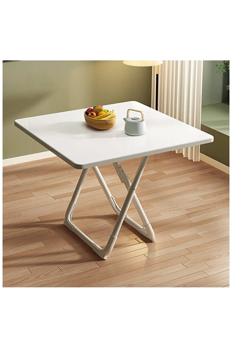 Folding Table Square Dining Table Round Corner Design Coffee Table Back Fixing Clips Study Table Stable Structure Portable Picnic Table Corner Protector