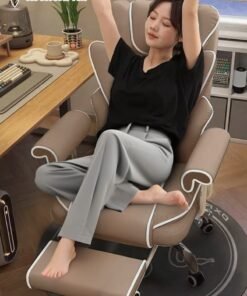 Alternative view of ROCKCAMEL Ergonomic Gaming Chair/Computer Chair/Office Chair With Retractable Footrest, Steel Silent Caster Base, High Back Super PU Leather Boss Chair with Head&Lumbar Support Suitable for Home or Office