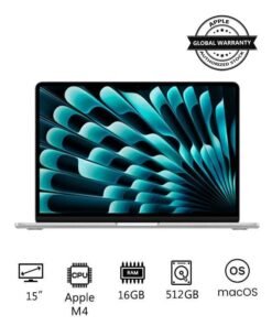 Apple New 2025 MacBook Air MW1H3 15-Inch Display, Apple M4 Chip 10-Core CPU 10-Core GPU Processor/16GB RAM/512GB SSD/macOS(International Version) English Silver
