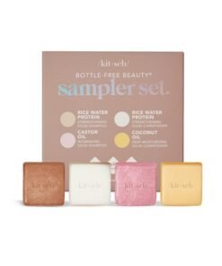 Kitsch 4Pc Sampler Solid Shampoo And Conditioner Bar Set Rice Bar Shampoo And Conditioner Bar Growth Castor Oil Shampoo Bar & Coconut Oil Deepmoisturizing Hair Conditioner Bar Zero Waste