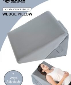 Eworld Premium Adjustable Memory Foam Wedge Pillow with Breathable Cover, 7 Incline Positions for Acid Reflux, GERD, Heartburn, Back & Knee Pain Relief, and Post-Surgical Recovery, Grey