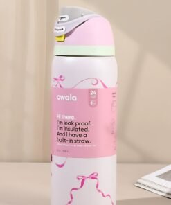 Owala FreeSip Double Insulated Stainless Steel Water Bottle | With Straw | BPA-Free | Sports Water Bottle | 32 oz | 1-Pack (Pink Ribbon)