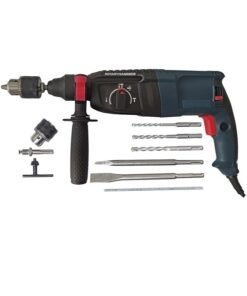 BOSS NEO POWER Rotary Hammer Drill with Dual Drill Modes, 360° Rotating Auxiliary Handle, 26mm SDS-Plus, Concrete Power Tools with Case