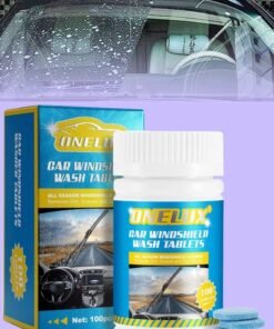 ONELUX 100 Pcs Car Windshield Washer Tablets Windshield Wiper Fluid Concentrated Clean Tablets 1 Piece Makes 1 Gallons Remove Glass Stains Glass Wash Cleaning Tablets