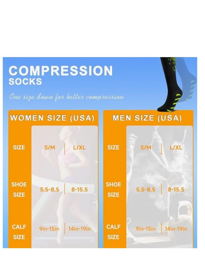 OASIS-TH 6 Pairs Compression Socks For Women Men Circulation Compression Socks 20-30 mmhg Best For Running Travel Reduce Calf Pain Faster Recovery Size L/XL - Image 5