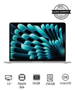 Apple New 2025 MacBook Air MW0W3 13-Inch Display, Apple M4 Chip 10-Core CPU 8-Core GPU Processor/16GB RAM/256GB SSD/macOS(International Version) English Silver