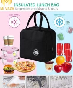 Mi VAZA Insulated Lunch Bag - Large Capacity Polyester Handbag - Leakproof Cooler Bag - Reusable Lunch Box for Student, Men, Women, Outdoor, Office, Picnic