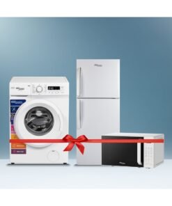 SUPER GENERAL 255 liters Gross Double Door Refrigerator SGR255E + 6KG Front load Washing Machine SGW6250NLED + 20 liters digital Microwave SGMM922DW SGR255E + SGW6250NLED + SGMM922DW White