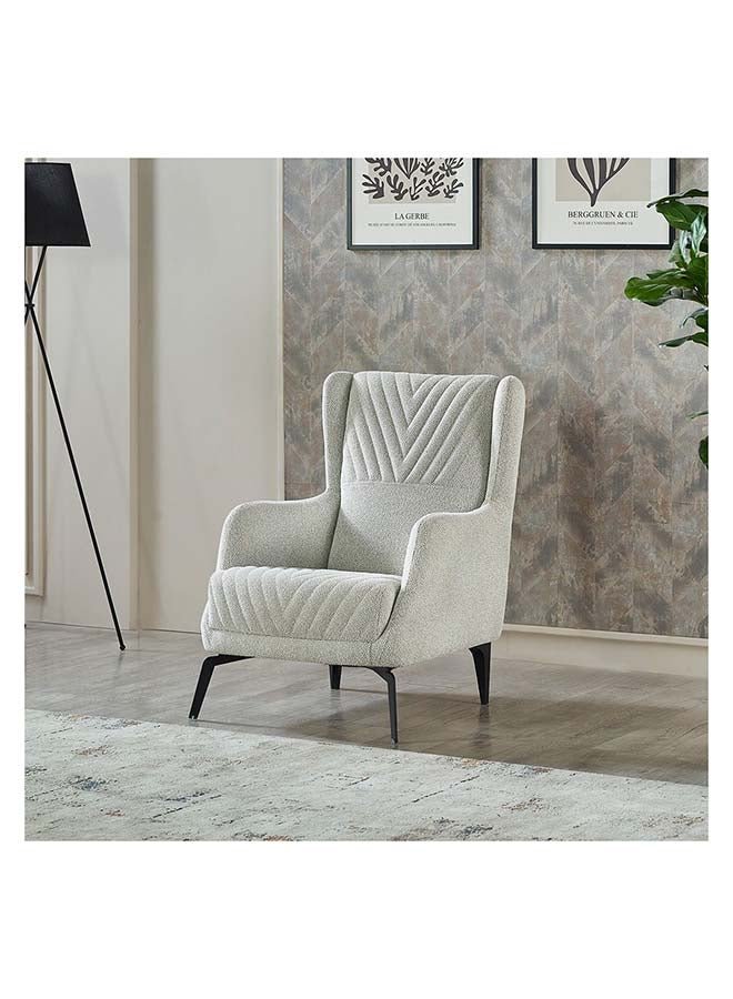 Danube Home Elegance 1 Seater Fabric Sofa Accent Chair Modern Design One Seat Sofas Comfortable Living Room Furniture L 72 x W 82 x H 100 cm Grey