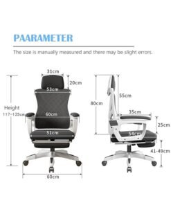 Ergonomic Office Chair, Height and Backrest Adjustable Desk Chair with Lumbar Support and Footrest for Work, Study and Gaming, Swivel Computer Chair for Home Office (Z1-Black) - Image 3