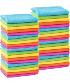 MTS (40) Microfibre Cleaning Cloths Dusters Car Bathroom Polish Towels (40)