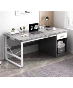 Alternative view of Modern 100 cm Home Office Desk,Office Desk,Study Desk,Learning Table,Game Table, with 3 Large Storage Drawers – Sleek Wooden Workstation for Study, Gaming & Remote Work