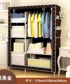 Self-Pickup Simple Wardrobe Fabric Wardrobe With Reinforced Steel Frame, Single-Person Storage, Dustproof