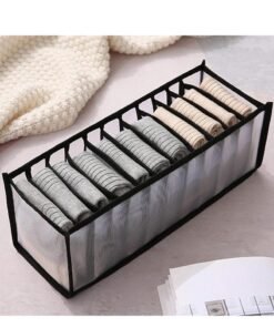 Meetion 1 Piece Drawer organizer, underwear storage organiser closet organizer and storage Washable drawer divider for Bras, Underwear, Socks, Ties (Black)