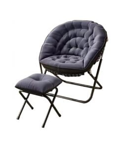 Arabest Recliner, Balcony Home Leisure Lazy Person Lunch Break Nap Chair, Household Sitting and Lying Folding Sofa Backrest Single Chair (Dark Grey)