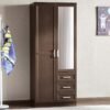 Pan Home MALMO 2 DOOR WARDROBE WITH MIRROR - BROWN