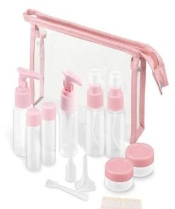 Le Chiic Travel Bottles Kit Leak Proof Refillable Silicone Toiletry Bottles TSA Approved 7 Piece Set for Shampoo Conditioner Lotion Eco Friendly Compact Travel Containers for Liquids & Gels