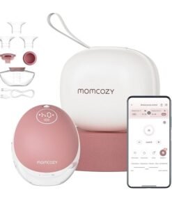Momcozy M9 Breast Pump Hands-Free Mobile Flow, App Discreet Control with Personalized Multi-Modes and 15 Levels, Independent Breastmilk Storage, Wearable M9 Breast Pump 24mm