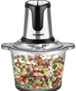 SONASHI Multi-Chopper with Powerful Motor and Max Capacity 3L | Chopper with Mincer Grinder Function & Glass Bowl | Stainless Steel Blade Set for Effective Chopping 3 L 500 W SMC-23G Black/Silver
