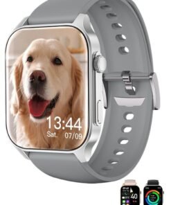 WAPIK Korean Brand X5S Smart Watch Business Smartwatch,Waterproof Fitness Watch, Bluetooth Calling,Smart watch for Men, Zinc Alloy Vacuum Plating, Heart Rate Monitoring,Smart watch for Women Silver