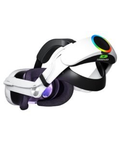 XICEN Head Strap with 10000mAh Battery for Oculus/Meta Quest 3, Adjustable Headband Bracket with RGB Light, Extend 2-4 Hours Playtime & Pressure Reduction VR Accessory