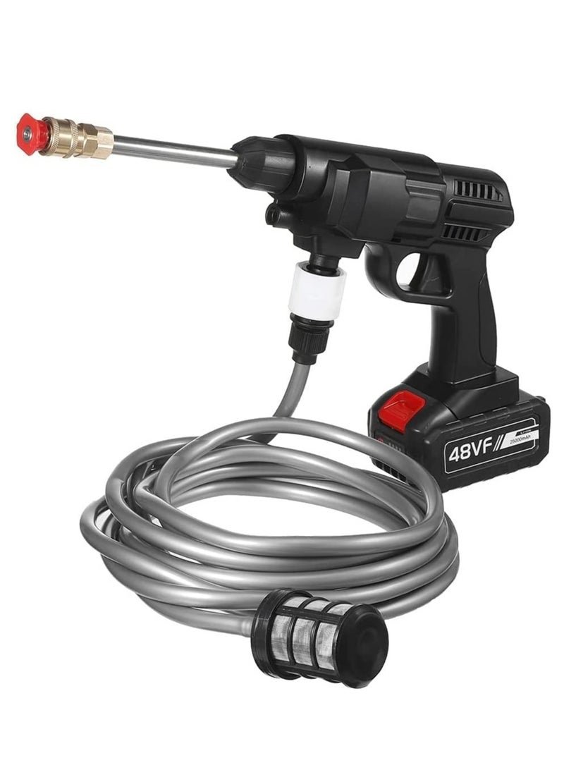 ELTRAZONE 48V Cordless Portable Washer Electric High Pressure Cleaner Machine 30 Bar High Pressure Portable Washer with 3 in 1 Adjustable Nozzle for Washing Cars & Floors.