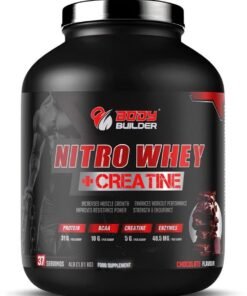 Body Builder Nitro Whey Protein Plus Creatine, Contains Digestive Enzymes, Chocolate Flavor, 4 Lb