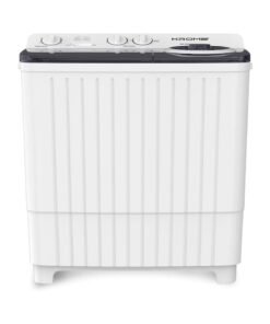 Krome Twin Tub Semi-Automatic Washing Machine, Powerful Wash With Mechanical Wash Timer, Intuitive Control, Durable Aluminium Spin Motor, 360W Wash Spin Input Power With 170W 8 kg KR-WSA80K White