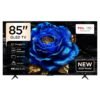 TCL Television 85 Inch Smart TV 4K QLED Colorful Quantum Crystal HDR 10+ Gaming Google TV, ONKYO 2.1 Hi-Fi, Dolby Atmos, DTS Virtual X, Voice Control, Game Master, (2025 Model) 85T6C black