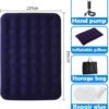 ZCM-HAPPY Thick Foldable Outdoor Camping Air Flocking Mattress - Portable, Inflatable, Ultra Comfortable with Hand Pump, Air Pillow and Accessories, Ideal for Camping, Hiking and Travel (191x137x22 cm)