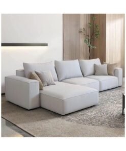 Karnak Sectional Sofa With Cushions L-Shaped Comfortable Living Room Sofa Color (White)