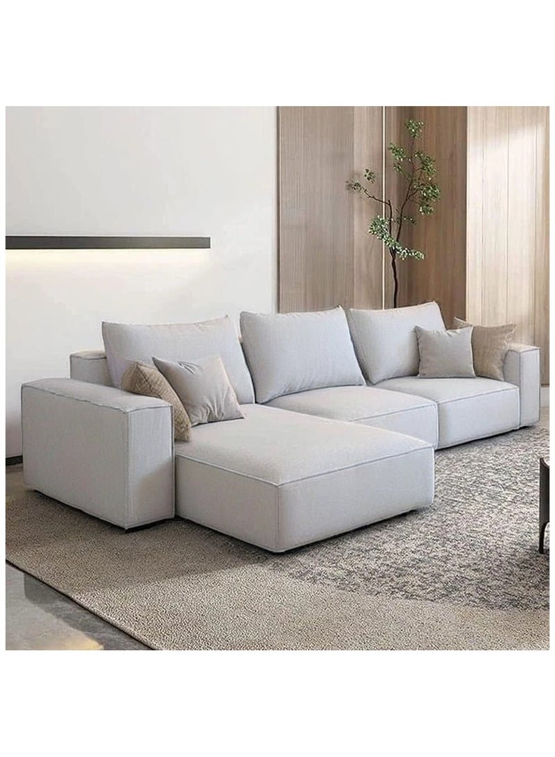Karnak Sectional Sofa With Cushions L-Shaped Comfortable Living Room Sofa Color (White)