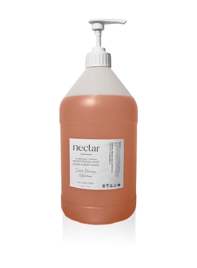 world amenities Nectar Hand Soap and Body Wash | 1 Gallon, 3.8L | Sweet Orange Blossom Refill Bottle With Pump, Hotel Amenities, Airbnb Rentals, Suitable for All Skin Types - 1 Gallon Pack