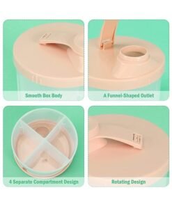 Bebiland Non-Spill Baby Food Container, Rotating Four-Compartment Formula and Snack Dispenser for Travel Outdoor, Pink - Image 3