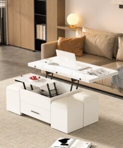 Multifunctional Adjustable Height Modern Dining Table Set Coffee Table Set