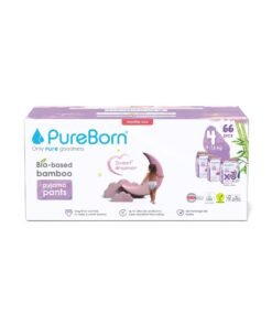 PureBorn Natural Bio-Based Baby Night Training Pyjama Pants Size 4 Star Print 3 x 22 Pants