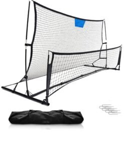 XiuWoo 2-in-1Portable Indoor & Outdoor Equipment Soccer Rebounder Trainer Net for Volley, Passing, and Solo Skills Enhancement