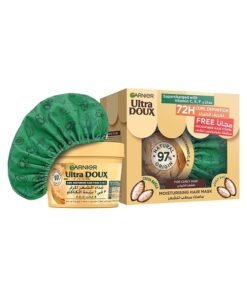 garnier Ultra Doux Curls Restoring Cocoa Butter 3-in-1 Hair Food Treatment for Dry Curly Hair + Microfiber towel, 390ml