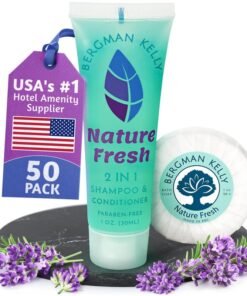 BERGMAN KELLY Round Soap Bars 2in1 Shampoo Conditioner 2Piece Set Nature Fresh 1 oz each 100 pc Delight Your Guests with Refreshing Soothing Hotel Amenities Bulk Toiletries