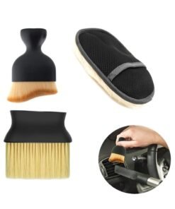 RATSAW Car Detailing Brush Set Auto Interior Dust Brush and Microfiber Soft Fleece Car Wash Gloves for Cleaning Automotive Dashboard Air Conditioner Vents Leather Computer