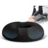 SKY-TOUCH Memory Foam Seat Cushion, Donut Pillow Pain Relief for Prostate, Pregnancy, Coccyx Pain, Surgery, Sciatica, Car Home Office Seat Cushions Black