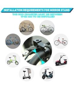 DUNISO Pack of 2 Bicycle Mirrors,Bicycle Rearview Mirror,360 rotatable folding bicycle mirror, Suitable for Bicycles, Electric Bikes, Mountain Bikes - Image 4