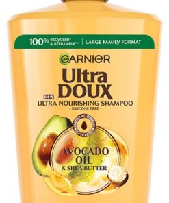 garnier Ultra Doux Avocado Oil And Shea Butter Nourishing Shampoo For Frizzy or Dry Hair, 1000 ml Packaging may vary