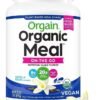 Orgain Organic Meal, Vegan Meal Replacement Protein Powder, Vanilla Bean - 20g Plant Based Protein, 6g Prebiotic Fiber, Fruits, Vegetables & Greens, Gluten Free, Shakes & Smoothies, 2.01lb