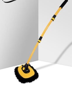 DUNISO Car Cleaning Mop, Washable Mop Head with Non-Slip Ergonomic Handle -Scratch-Free Cleaning for Car Exterior, Interior, Windows, Dashboard, and Multi-Surface Household Use