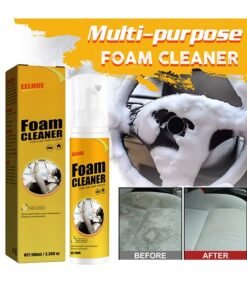 EELHOE Foam Cleaner,Flushing Car Interior Cleaning,Grease-Free Cleaner All Purpose Foam Cleaner Spray Lemon Flavor For Car House Kitchen-100ml