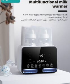 Bybeo 9 In 1 Baby Bottle Warmer & Sterilizer & Electric Baby Food Makerr & Milk Heater Defrost with Timer, Accurate Temperature Control, LCD Display, Night Light, Sterilizing, For Double Bottles Milk Warmer