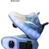LITTLE ROCKZ Two Wheel LED Flash Light Fashion Shiny Sneaker Skate Heelys Shoes With Lightning Sole