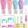 Gemice 16 Pack Travel Bottles Set for Toiletries, TSA Approved Travel Size Containers Leak Proof Silicone Squeezable Travel Accessories 2oz 3oz for Shampoo Conditioner Lotion Body Wash